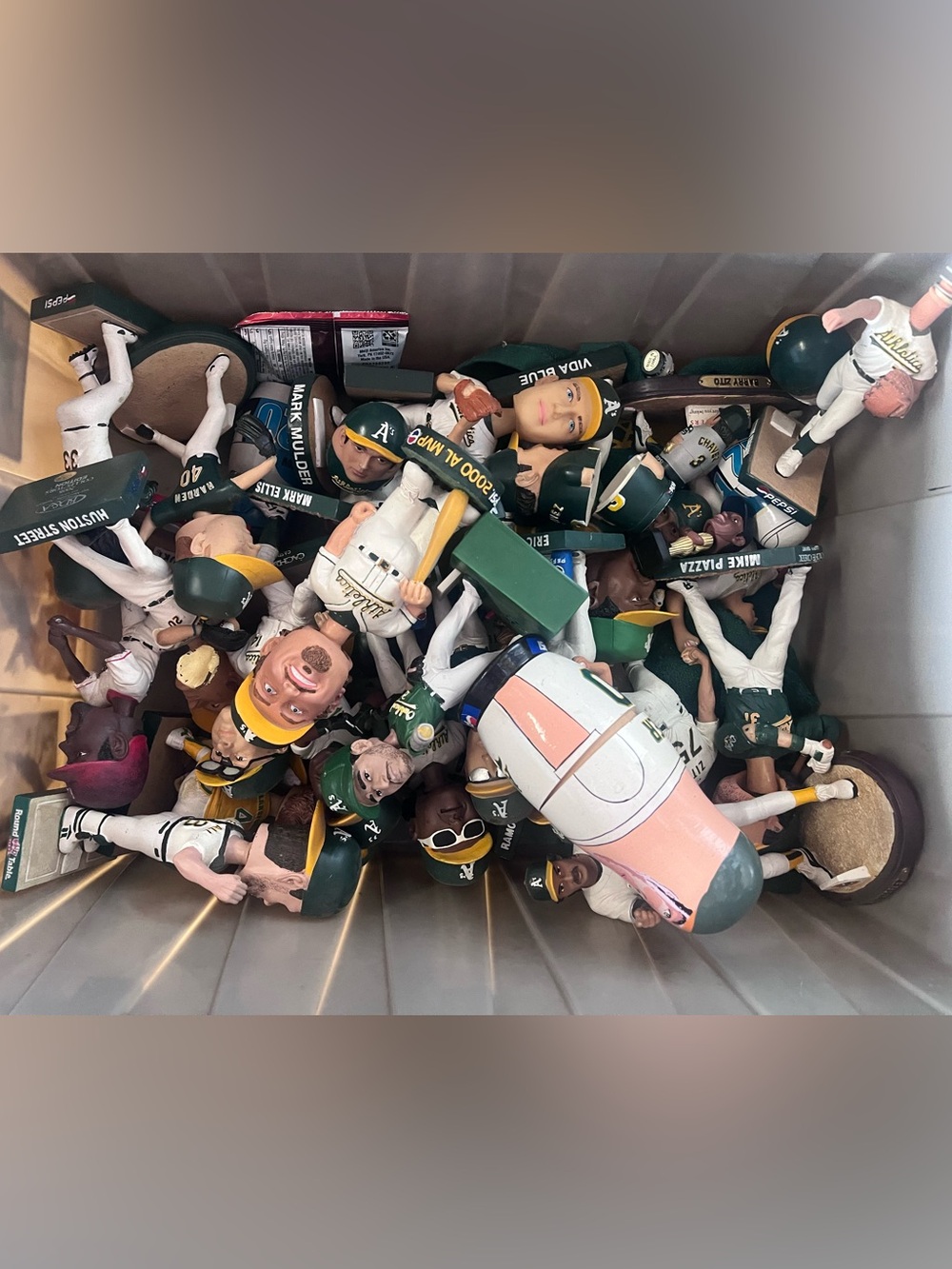 Oakland A's Green Baseball Bobblehead Collectible Set - Team Logo Figures